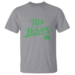 Tits McGee T Shirt Funny Womens St Patricks Day Vintage Shamrocks TS11 Sport Gray Print Your Wear