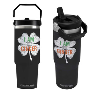 Funny St Patricks Day I Am The Ginger Flip Straw Tumbler Irish Redhead Shamrock TS11 One Size: 30 oz Black Print Your Wear