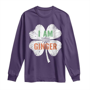 Funny St Patricks Day I Am The Ginger Long Sleeve Shirt Irish Redhead Shamrock TS11 Purple Print Your Wear