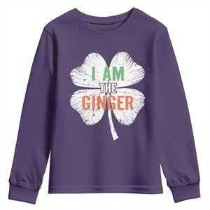 Funny St Patricks Day I Am The Ginger Youth Sweatshirt Irish Redhead Shamrock TS11 Purple Print Your Wear