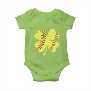 Softball St Patricks Day Irish Clover Sport Baby Onesie TS11 Lime Print Your Wear