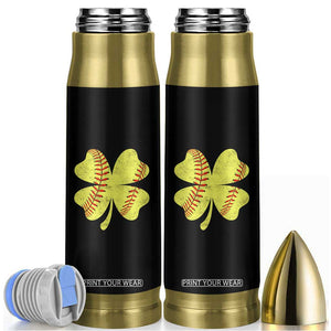 Softball St Patricks Day Irish Clover Sport Bullet Tumbler TS11 Black Print Your Wear