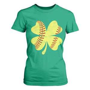 Softball St Patricks Day Irish Clover Sport T Shirt For Women TS11 Irish Green Print Your Wear