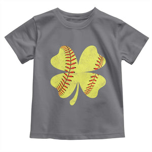 Softball St Patricks Day Irish Clover Sport Toddler T Shirt TS11 Charcoal Print Your Wear