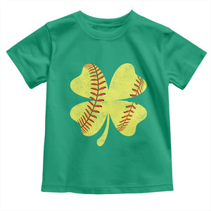 Softball St Patricks Day Irish Clover Sport Toddler T Shirt TS11 Irish Green Print Your Wear
