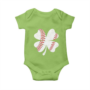 Funny Baseball St Patricks Day Vintage Clover Baby Onesie TS11 Lime Print Your Wear