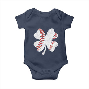 Funny Baseball St Patricks Day Vintage Clover Baby Onesie TS11 Navy Print Your Wear