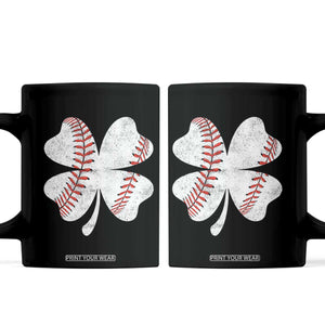 Funny Baseball St Patricks Day Vintage Clover Coffee Mug TS11 Black Print Your Wear