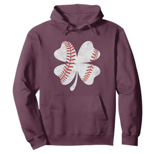 Funny Baseball St Patricks Day Vintage Clover Hoodie TS11 Maroon Print Your Wear