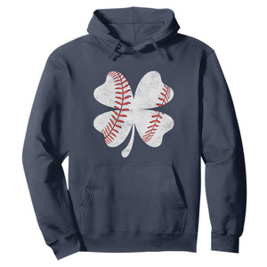 Funny Baseball St Patricks Day Vintage Clover Hoodie TS11 Navy Print Your Wear