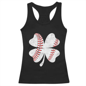 Funny Baseball St Patricks Day Vintage Clover Racerback Tank Top TS11 Black Print Your Wear