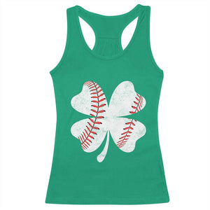 Funny Baseball St Patricks Day Vintage Clover Racerback Tank Top TS11 Irish Green Print Your Wear