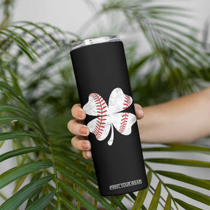 Funny Baseball St Patricks Day Vintage Clover Skinny Tumbler TS11 Print Your Wear