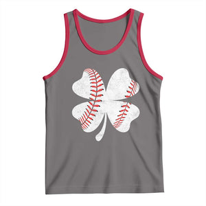 Funny Baseball St Patricks Day Vintage Clover Tank Top TS11 Deep Heather Red Print Your Wear
