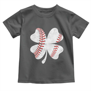 Funny Baseball St Patricks Day Vintage Clover Toddler T Shirt TS11 Dark Heather Print Your Wear