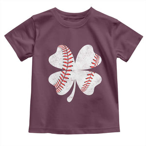 Funny Baseball St Patricks Day Vintage Clover Toddler T Shirt TS11 Maroon Print Your Wear