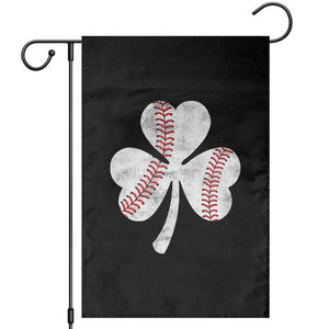 Funny Baseball St Patricks Day Distressed Shamrock Garden Flag TS11 Black Print Your Wear