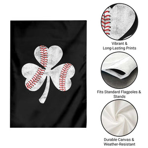 Funny Baseball St Patricks Day Distressed Shamrock Garden Flag TS11 Print Your Wear