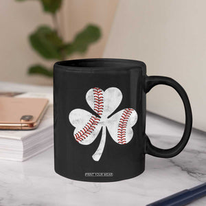 Funny Baseball St Patricks Day Distressed Shamrock Coffee Mug TS11 Print Your Wear