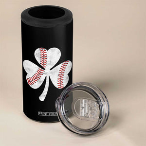 Funny Baseball St Patricks Day Distressed Shamrock 4 in 1 Can Cooler Tumbler TS11 Print Your Wear