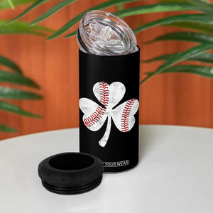 Funny Baseball St Patricks Day Distressed Shamrock 4 in 1 Can Cooler Tumbler TS11 Print Your Wear