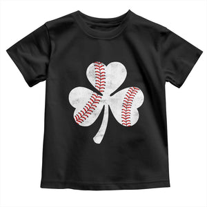 Funny Baseball St Patricks Day Distressed Shamrock Toddler T Shirt TS11 Black Print Your Wear