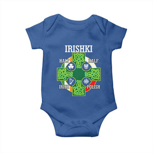 Irishki Half Irish Half Polish Baby Onesie Celtic Cross St Patricks TS11 Royal Blue Print Your Wear