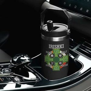 Irishki Half Irish Half Polish Flip Straw Tumbler Celtic Cross St Patricks TS11 Print Your Wear