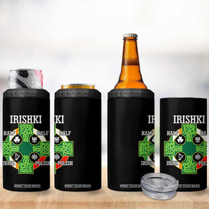Irishki Half Irish Half Polish 4 in 1 Can Cooler Tumbler Celtic Cross St Patricks TS11 Print Your Wear