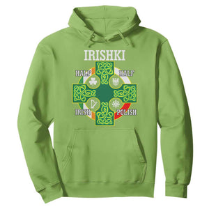 Irishki Half Irish Half Polish Hoodie Celtic Cross St Patricks TS11 Lime Print Your Wear