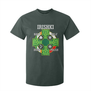 Irishki Half Irish Half Polish T Shirt For Kid Celtic Cross St Patricks TS11 Dark Forest Green Print Your Wear