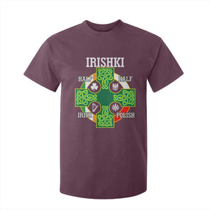 Irishki Half Irish Half Polish T Shirt For Kid Celtic Cross St Patricks TS11 Maroon Print Your Wear