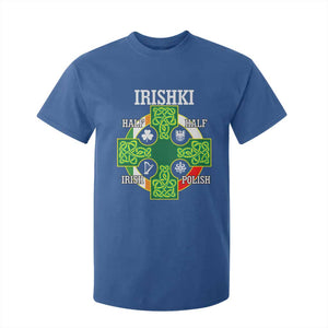 Irishki Half Irish Half Polish T Shirt For Kid Celtic Cross St Patricks TS11 Royal Blue Print Your Wear