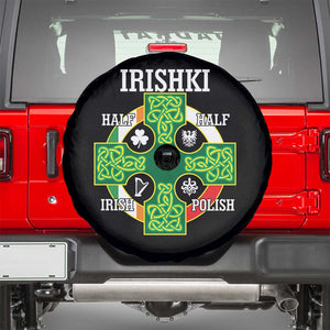 Irishki Half Irish Half Polish Spare Tire Cover Celtic Cross St Patricks TS11 Black Print Your Wear