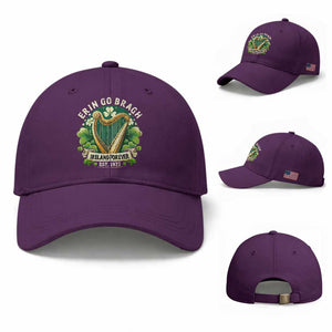 Irish Pride Baseball Cap Ireland Forever Erin Go Bragh Est 1922 Harp Shamrock TS11 Baseball Cap Universal Fit Purple Print Your Wear