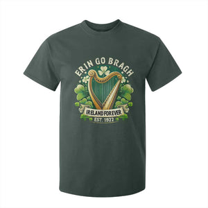 Irish Pride T Shirt For Kid Ireland Forever Erin Go Bragh Est 1922 Harp Shamrock TS11 Dark Forest Green Print Your Wear