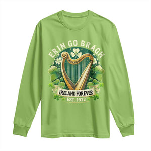 Irish Pride Long Sleeve Shirt Ireland Forever Erin Go Bragh Est 1922 Harp Shamrock TS11 Lime Print Your Wear