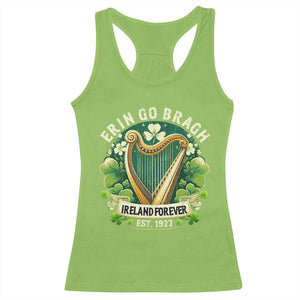 Irish Pride Racerback Tank Top Ireland Forever Erin Go Bragh Est 1922 Harp Shamrock TS11 Lime Print Your Wear