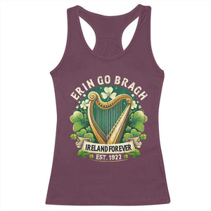 Irish Pride Racerback Tank Top Ireland Forever Erin Go Bragh Est 1922 Harp Shamrock TS11 Maroon Print Your Wear