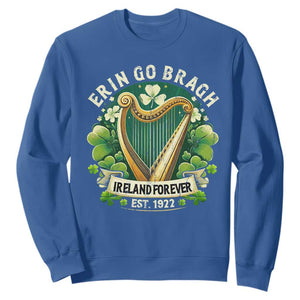 Irish Pride Sweatshirt Ireland Forever Erin Go Bragh Est 1922 Harp Shamrock TS11 Royal Blue Print Your Wear