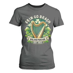 Irish Pride T Shirt For Women Ireland Forever Erin Go Bragh Est 1922 Harp Shamrock TS11 Dark Heather Print Your Wear