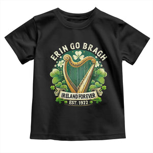 Irish Pride Toddler T Shirt Ireland Forever Erin Go Bragh Est 1922 Harp Shamrock TS11 Black Print Your Wear