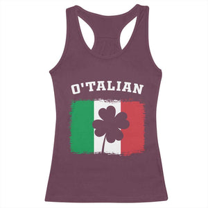 Funny Irish Italian St. Patrick's Day O'Talian Racerback Tank Top TS11 Maroon Print Your Wear