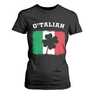 Funny Irish Italian St. Patrick's Day O'Talian T Shirt For Women TS11 Black Print Your Wear