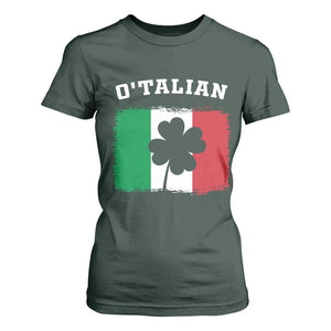 Funny Irish Italian St. Patrick's Day O'Talian T Shirt For Women TS11 Dark Forest Green Print Your Wear