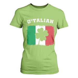 Funny Irish Italian St. Patrick's Day O'Talian T Shirt For Women TS11 Lime Print Your Wear