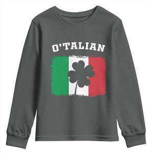 Funny Irish Italian St. Patrick's Day O'Talian Youth Sweatshirt TS11 Dark Heather Print Your Wear