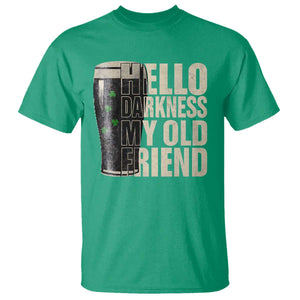 Funny St Patricks Day Black Irish Beer T Shirt - Hello Darkness My Old Friend Shamrock Tee TS11 Irish Green Print Your Wear