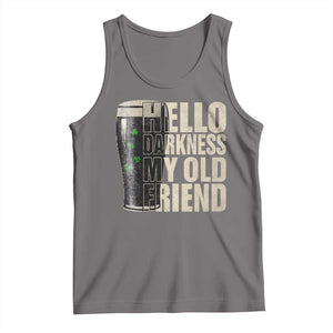 Funny St Patrick's Day Black Irish Beer Tank Top Hello Darkness My Old Friend Shamrock TS11 Deep Heather Print Your Wear