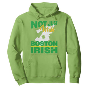 Funny Boston Irish Hoodie Not Just Irish Boston Irish Shamrock TS11 Lime Print Your Wear